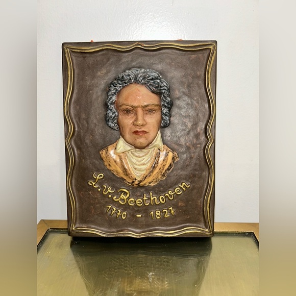 FINE 1920/1930s Michael WittMann Wien Ceramic Beethoven Wall Plaque - Picture 1 of 4